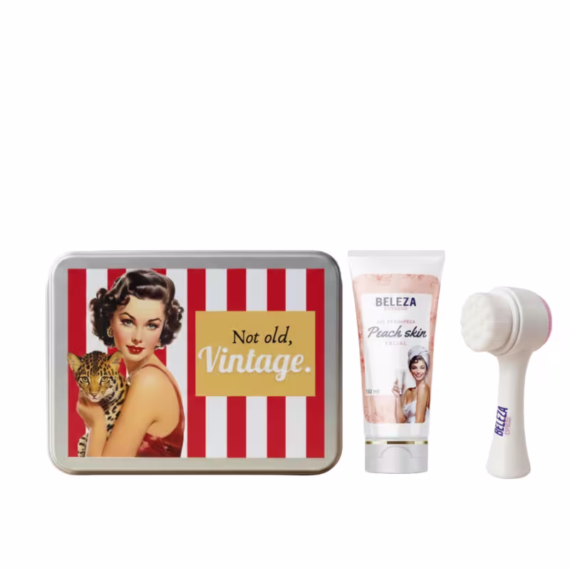 Kit presente Skincare gel de limpeza e escova esfoliante + lata