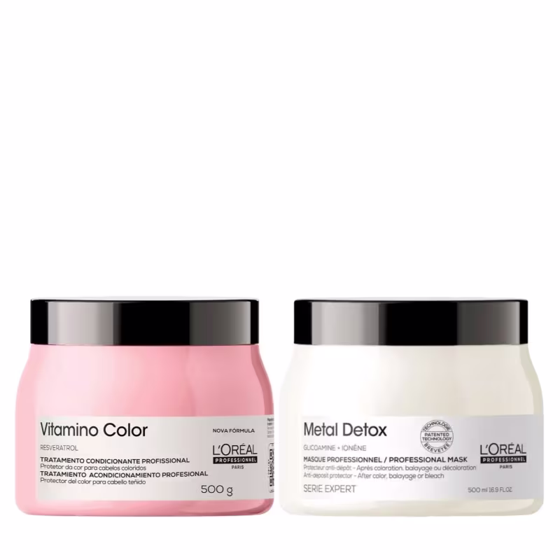 Cronograma Máscaras Metal Vitamino Color Salão (2 Produtos)