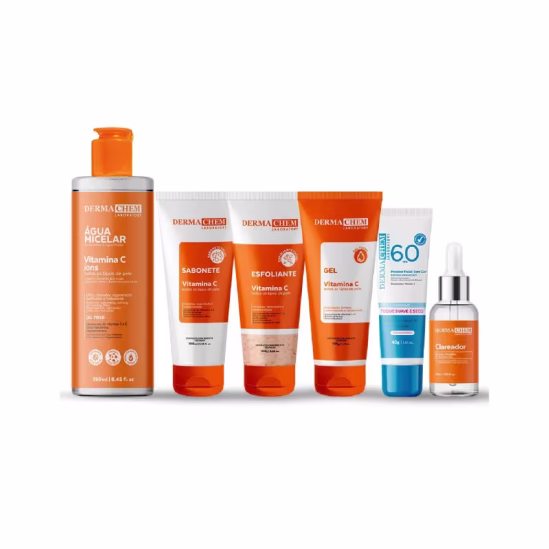 Kit Skincare Clareador Cuidados Protetor Facial Vitamina C