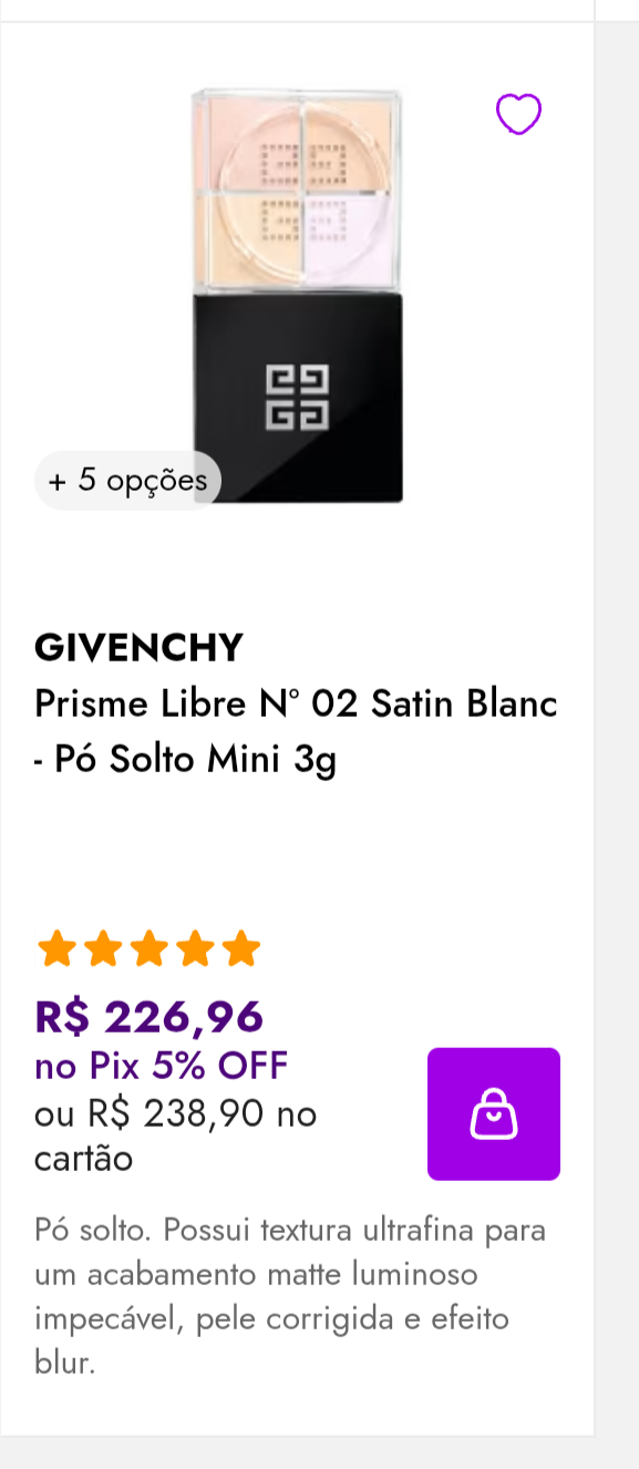 Prisme Libre N° 02 Satin Blanc - Pó Solto Mini 3g